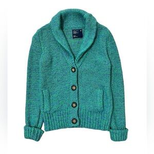 AE Vintage 2009 Teal Blue Green Knit Button Cardigan XS